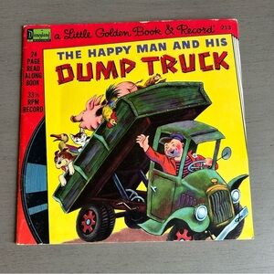 VTG The Happy Man and His Dump Truck Children's Book- A Little Golden Book